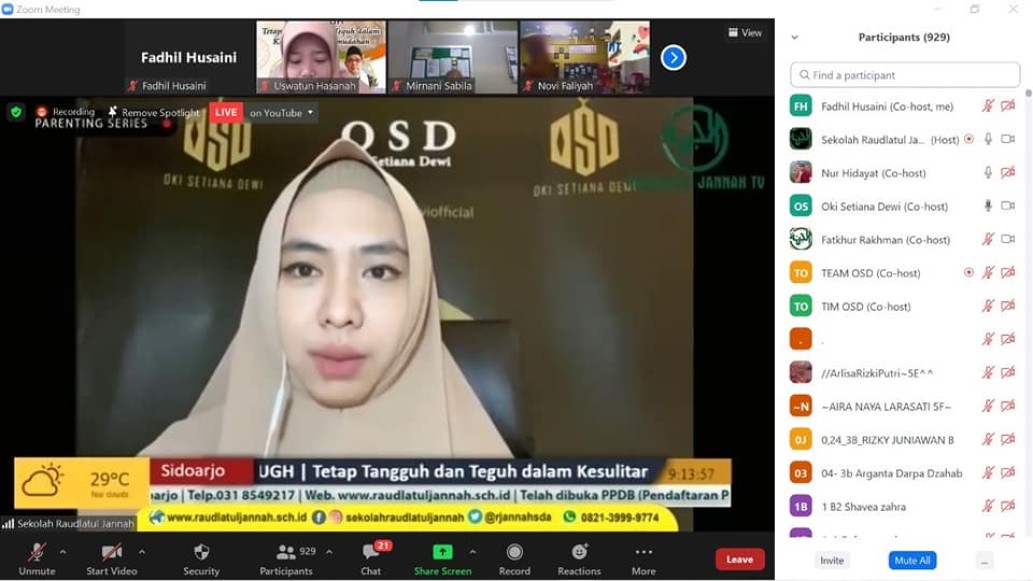 Parenting Series Bersama Ustadzah Dr. Hj. Oki Setiana Dewi, S.Hum., M.Pd