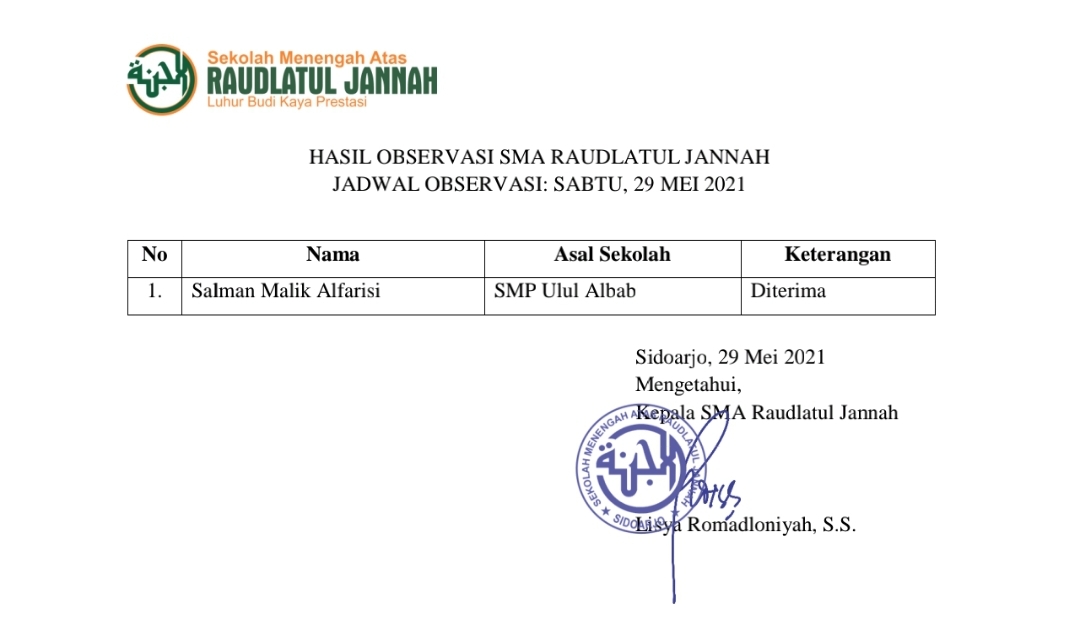 Hasil Observasi PPDB SMA