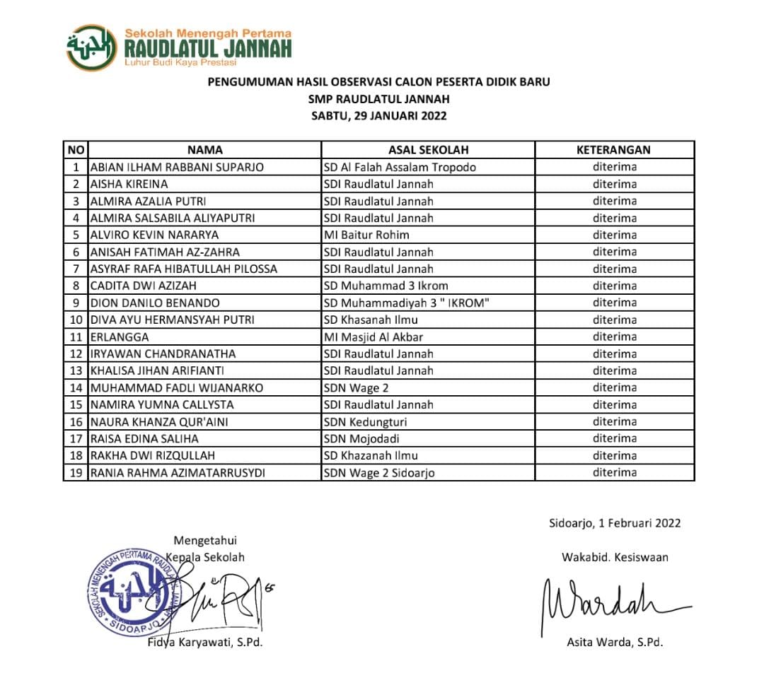 ppdb smp raudlatul jannah